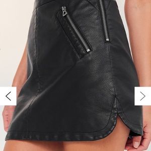 •Silence+Noise•High Waist Faux Leather Biker Skirt